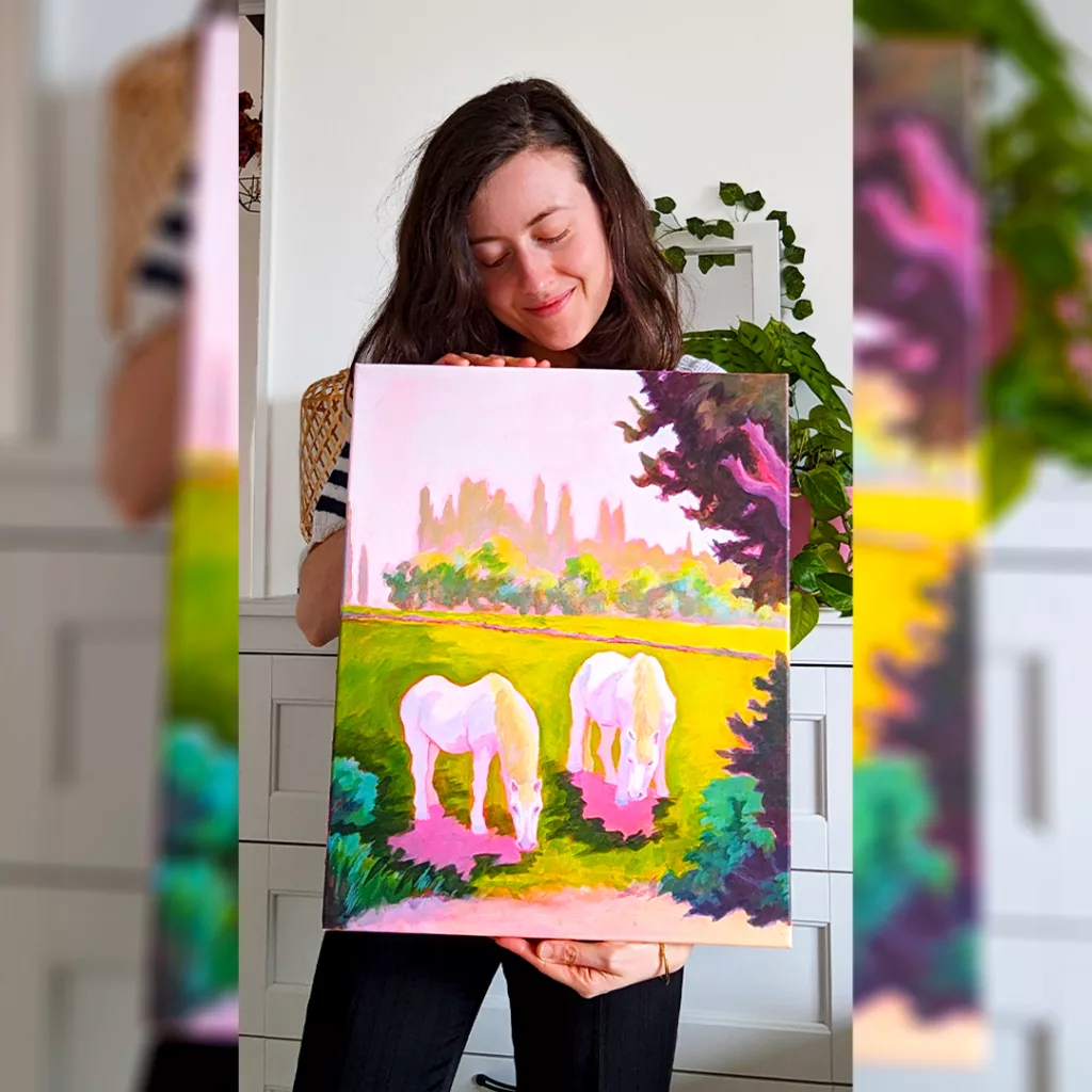 Photo prise de moi-même alors que je travaille sur un projet d'illustration.